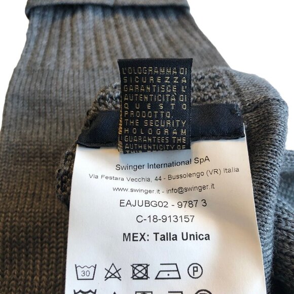 Cavalli Class Gloves Wool Grey Logo Print Knitted One Size New Tag Unisex Winter - Picture 8 of 10